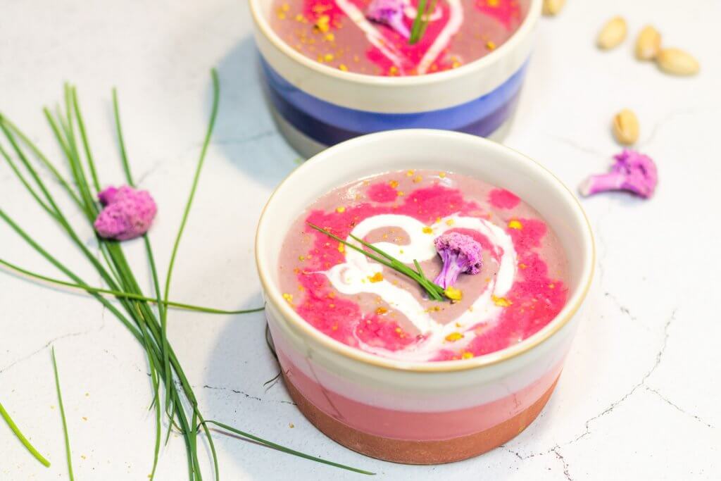 Pink Cauliflower Soup - St.Valentine's day